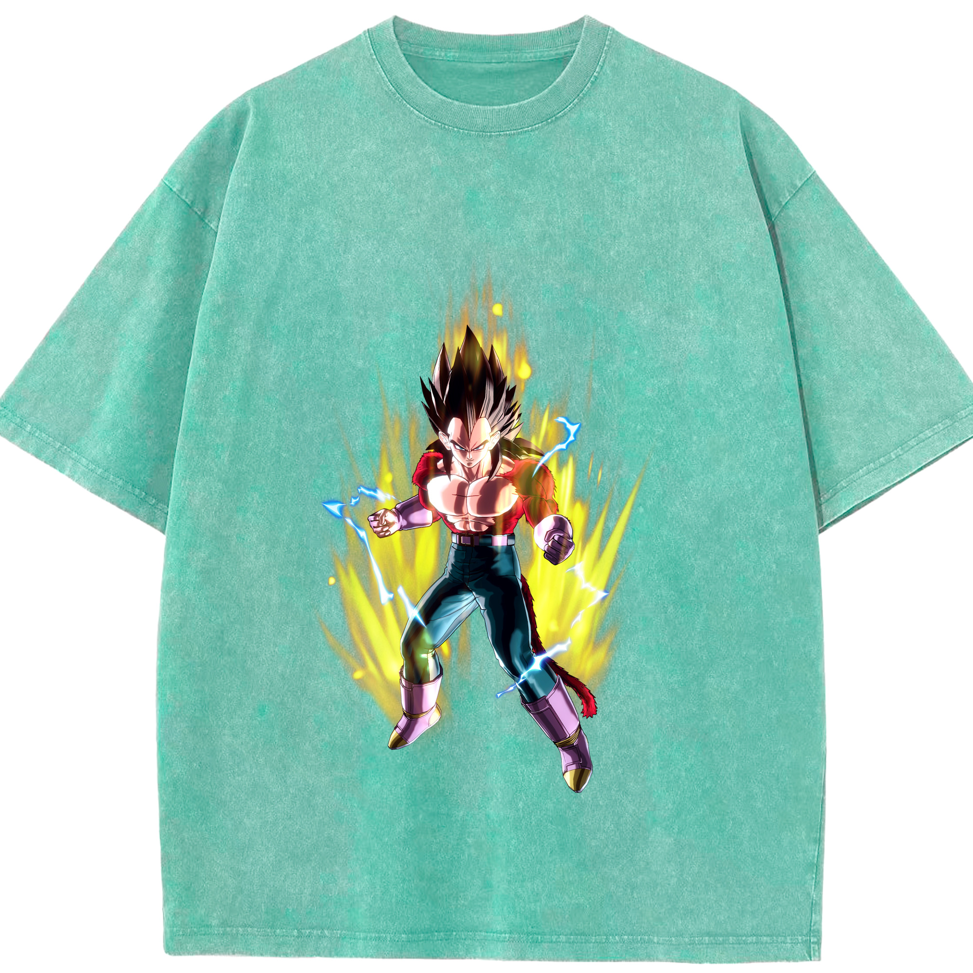 （画像用） ドラゴンボール ベジータ四世（Bejīta Yonsei）DRAGON BALL Vegeta IV 綿100% ヴィンテージ風 半袖Tシャツ（フロントプリント）